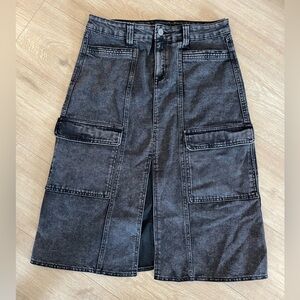 Sincerely Jules washed denim cargo skirt